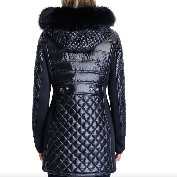 MICHAEL Michael Kors Jackets & Coats Nwt Michael Kors Mixed Media Quilted Faux Fur Trim
